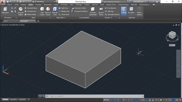 AutoCAD 2016 English - Lesson 128/149 - Creating a 3D Mesh смотреть онлайн
