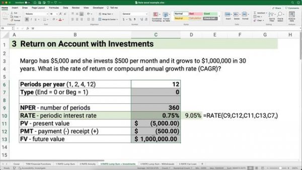 Calculate Interest Rates (RATE) in Excel - RATE Function Examples