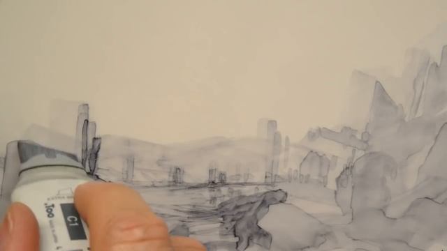 Copic marker sketching on tracing paper смотреть онлайн