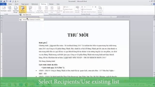 HỌC EXCEL ONLINE - IN THƯ MỜI TỰ ĐỘNG HÀNG LOẠT смотреть онлайн