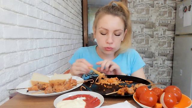 МУКБАНГ СПАГЕТТИ ШАШЛЫК. смотреть онлайн