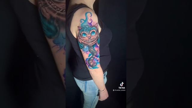Cheshire Cat tattoo (Alice in Wonderworld) #tattoo #animetattoo смотреть онлайн
