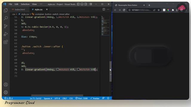 Neumorphic Neon Button Design Using HTML CSS And Javascript смотреть онлайн