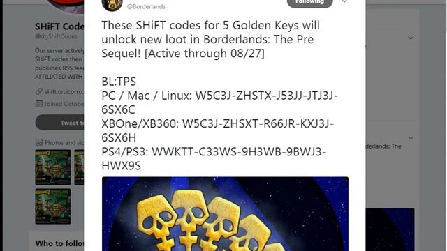 Borderlands 2 & Borderlands The Pre-Sequel 4 Golden keys & Shift Codes смотреть онлайн