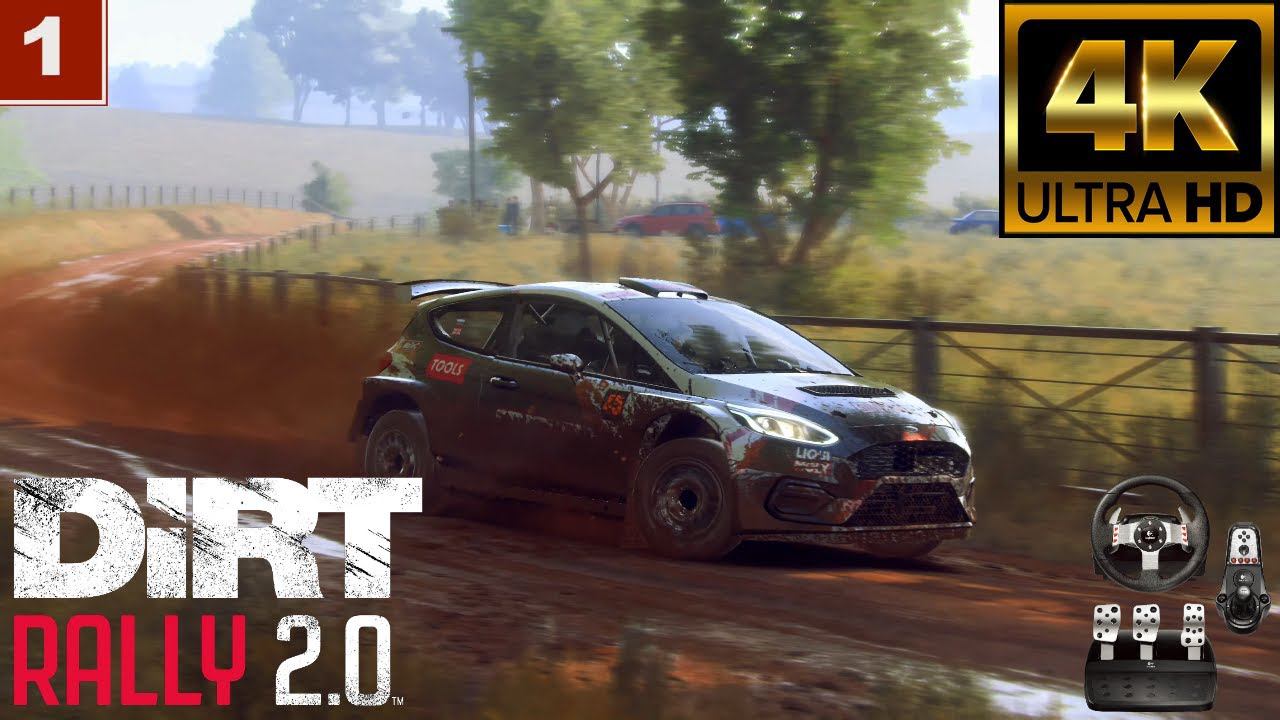 4К DiRT Rally 2.0 gameplay Ford Fiesta R5 MKII Logitech g27 смотреть онлайн