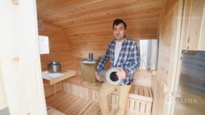 Собираем дымоход в бане-бочке!