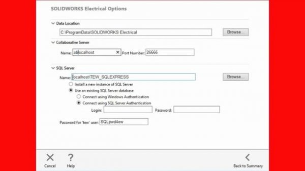 Solidworks electrical sql server error