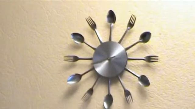 Настенные часы Вилки-Ложки "Golden Fork" смотреть онлайн