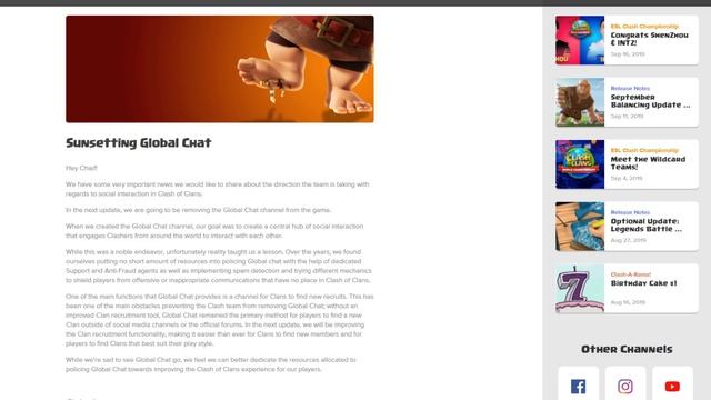 ГЛОБАЛЬНЫЙ ЧАТ УДАЛЯЮТ ИЗ КЛЕШ ОФ КЛЕНС! ЧТО БУДЕТ С КЛАНАМИ В ИГРЕ? CLEO CLASH OF CLANS смотреть онлайн