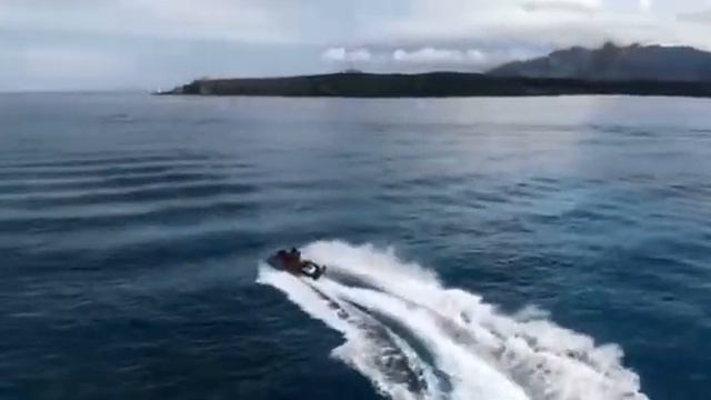 Sardinia, Costasmeralda Jetski Aerial View