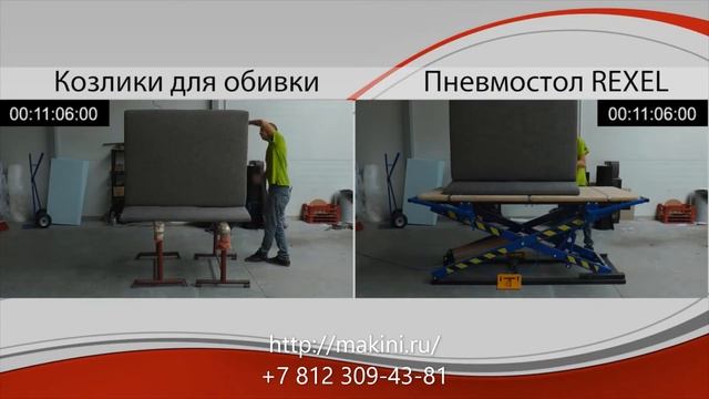 ПНЕВМАТИЧЕСКИЙ СТОЛ ДЛЯ ОБИВКИ МЕБЕЛИ REXEL ST 3KRB смотреть онлайн