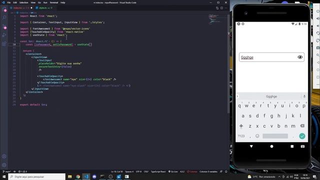 Input de senha - React Native смотреть онлайн