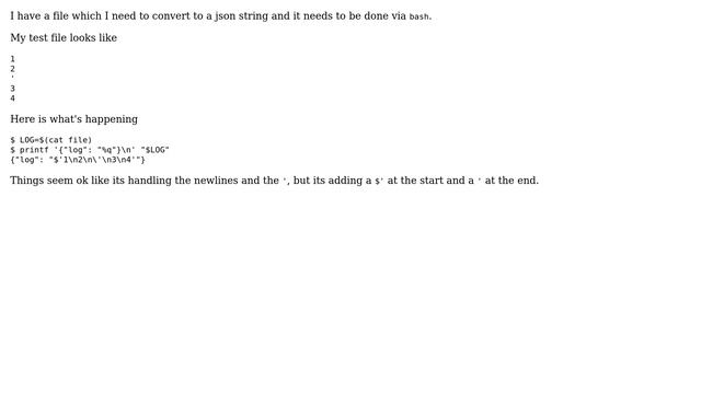 Unix & Linux: How do I escape quotes for json conversion in Bash? смотреть онлайн