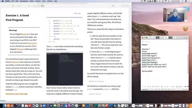 Learning Python the Hard Way Exercise 0, 1, 2 and 52 смотреть онлайн