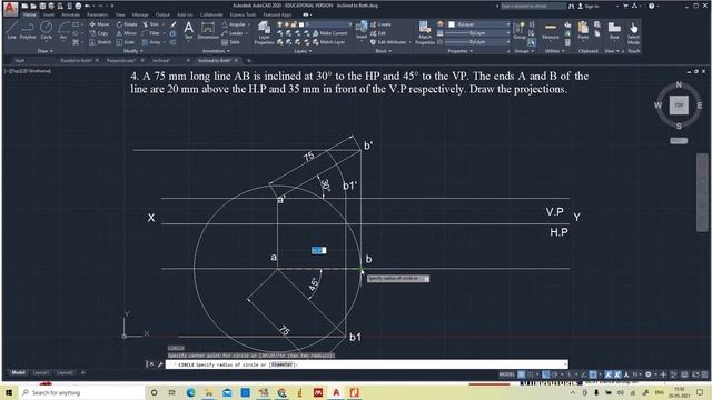 Line Inclined to both the Planes #1 #AutoCAD #EngineeringDrawing #Orthographic #Projection смотреть онлайн