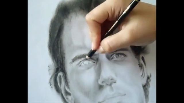 Super Man Speed drawing Henry Cavill dry brush портрет сухой кистью смотреть онлайн
