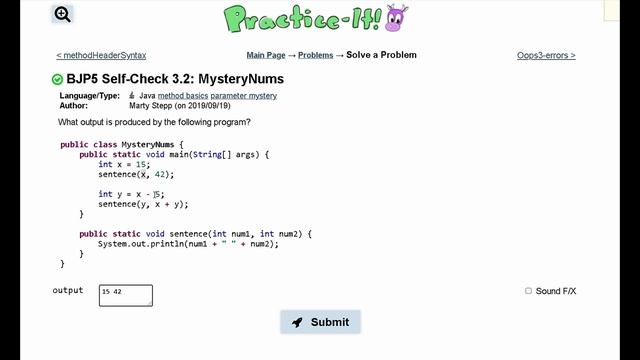 Java Practice It || 3.2 MysteryNums || method basics смотреть онлайн
