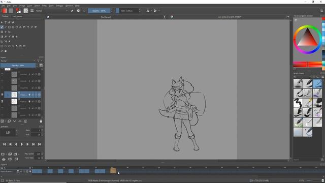 Krita Animation Tutorial - Part 4: Merging Layers смотреть онлайн