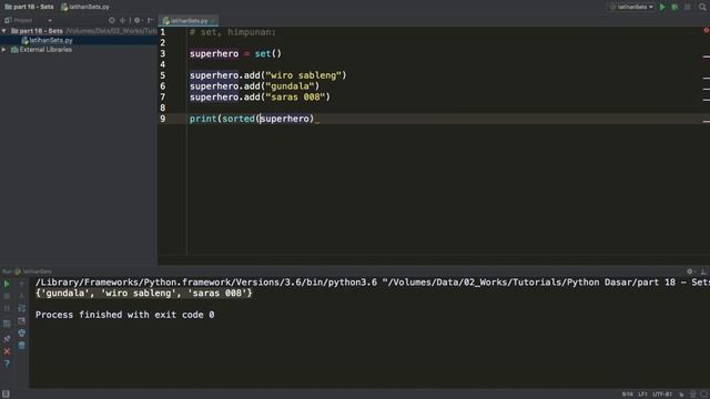 Belajar Python #18 - tipe data Set смотреть онлайн