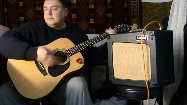 Cort AD810 и Laney Cube10. Акустическая гитара с пьезозвукоснимателем через ламповый комбик. смотреть онлайн