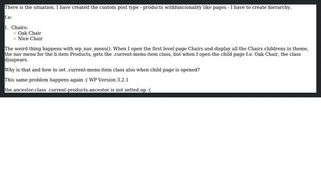 Wordpress: .current-menu-item class on custom post type children pages - again? смотреть онлайн