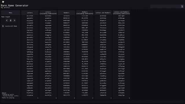 Rare Names Generator List | Roblox смотреть онлайн