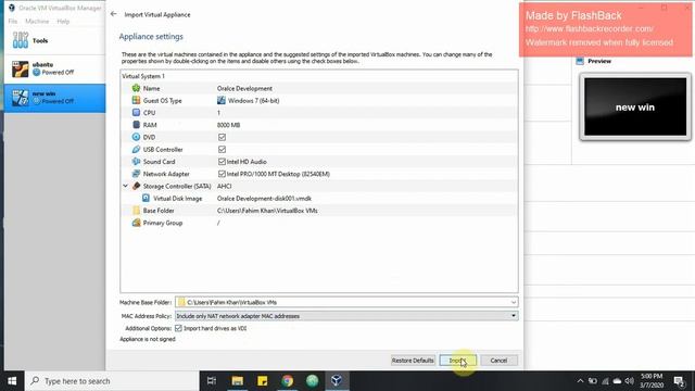 how to import ova file in oracle virtual box смотреть онлайн