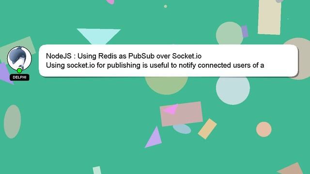 NodeJS : Using Redis as PubSub over Socket.io смотреть онлайн
