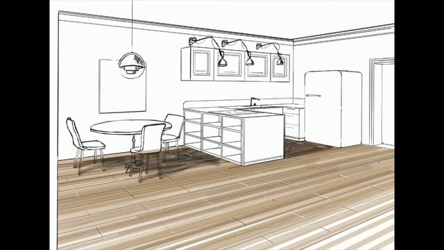 Sketch iPad using Procreate - kitchen- кухня смотреть онлайн