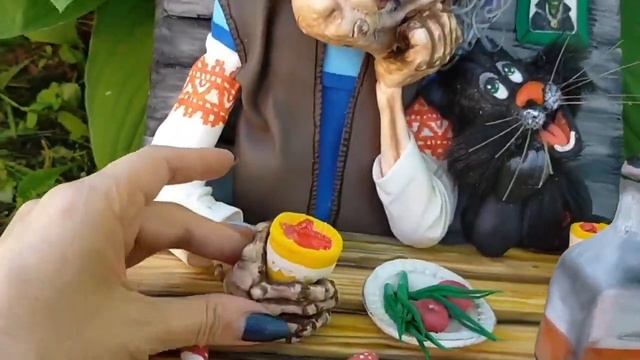 Фоамиран! Презентация МК "Застолье Бабы Яги" (картина-часы-вешалка) с музыкой смотреть онлайн