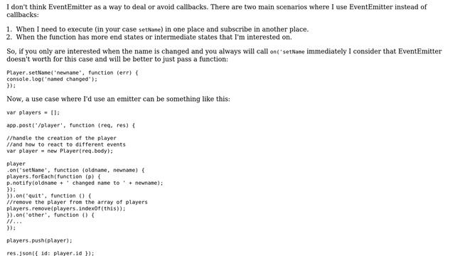 Is this the right way to work with callbacks and the EventEmitter? (2 Solutions!!) смотреть онлайн
