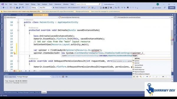 Xamarin Android  C# .Net Tutorial - Spinner