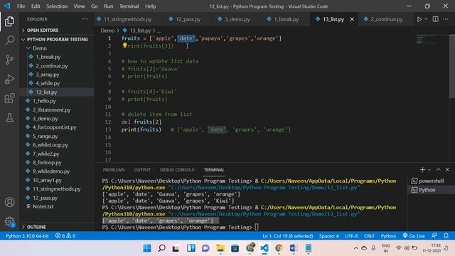List In Python | Python Tutorial in Hindi | Day 6 | Naveen Sir смотреть онлайн