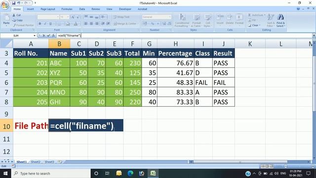 How to Print File Name Path and Sheet Name in Excel - ITSolution4U смотреть онлайн
