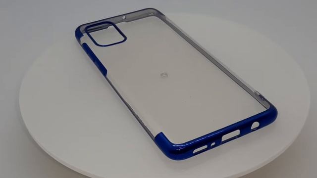 8791. Прозрачный силиконовый чехол с синими вставками для Samsung Galaxy A71 смотреть онлайн