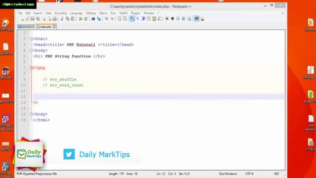 php lession(24-25),String Function Tutorial,Master Php class,daily marktip смотреть онлайн