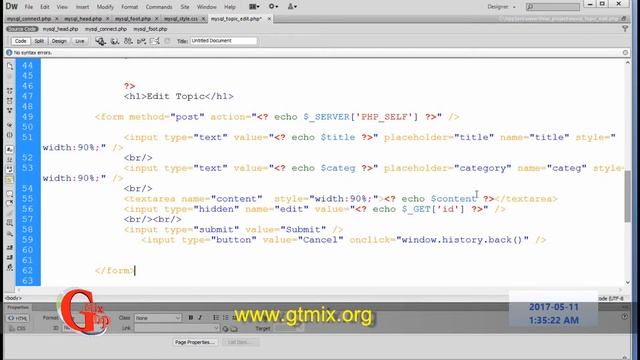 دورة تصميم و تطوير مواقع الإنترنت php & MySql - د 14 - تعديل المواضيع - مشروع تطبيق المقالات смотреть онлайн