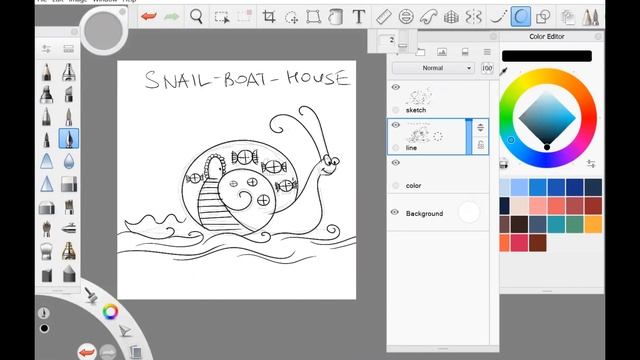 How to Draw SNAIL HOUSE Using Simple Shapes. Как нарисовать улитку-дом. Простые рисунки для детей смотреть онлайн