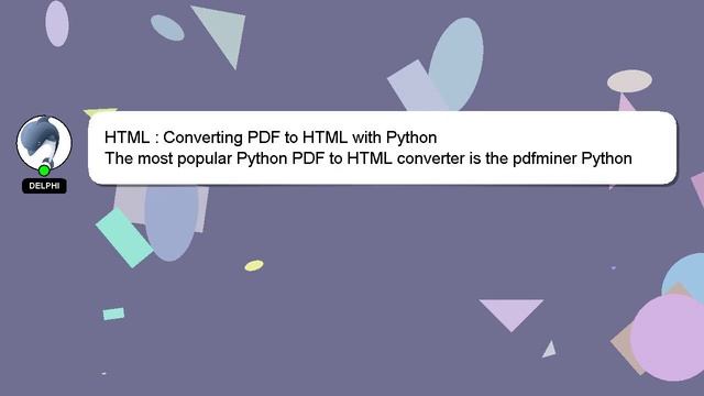 HTML : Converting PDF to HTML with Python смотреть онлайн