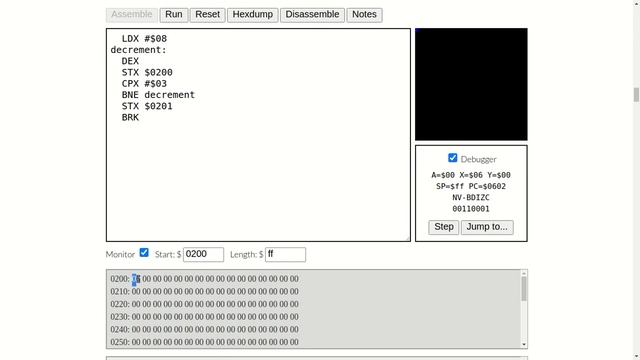 Basics of 6502 - "BNE" instruction (ASM, baby steps! :-)) смотреть онлайн