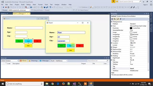 How to connect SQL SERVER Database with Visual Studio 2015 (Part 3) смотреть онлайн