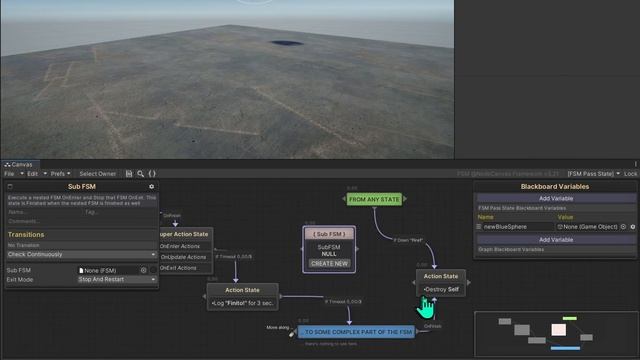 NodeCanvas StateMachine Pass and SubFSM States Tutorial смотреть онлайн
