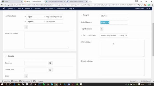 #8 - Novidades Do Gantry 5 - Painel Page Settings