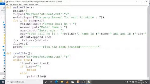 CBSE Class XII ( C.S 083) File Handling in Python Part 3 смотреть онлайн
