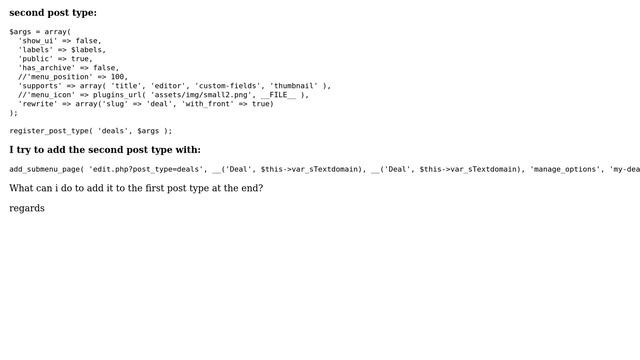 Wordpress: 2 Different Custom Post Types in Submenu смотреть онлайн