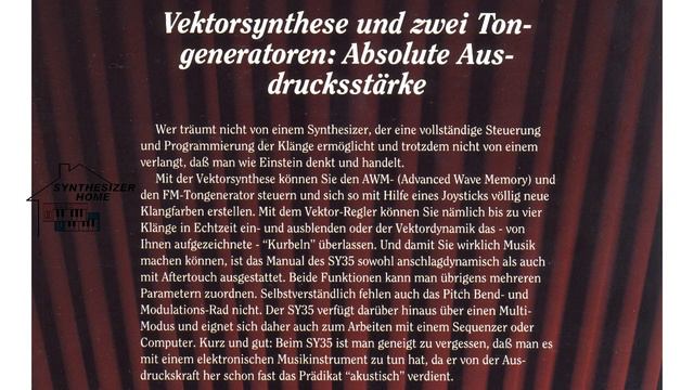 YAMAHA SY35 Factory Demo Songs 1992 смотреть онлайн