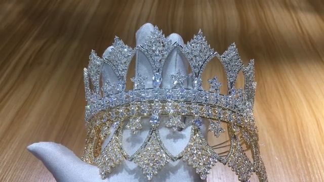Роскошные диадемы с кубическим цирконием 5а, королевская корона из фианита, свадебные высокие смотреть онлайн
