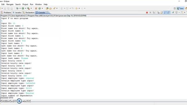 Java Code One Cycle & Error Handling смотреть онлайн