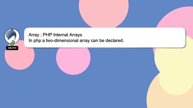 Array : PHP Internal Arrays смотреть онлайн