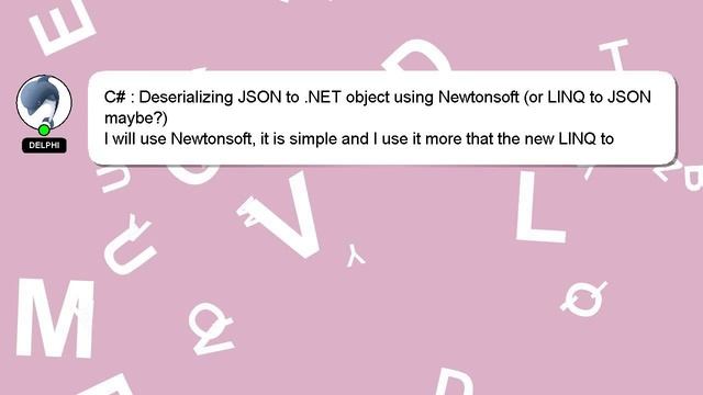C# : Deserializing JSON to .NET object using Newtonsoft (or LINQ to JSON maybe?) смотреть онлайн